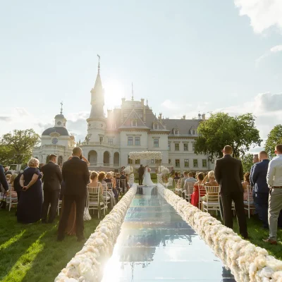 Botaniq Kastély esküvő - Ceremónia a kastélykertben - Wedding Photography at Botaniq Castle - Hochzeitsfotografie im Botaniq Castle